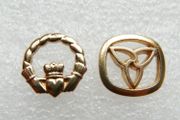 Vintage Vintage Claddagh Pin and Celtic Trinity Knot Gold-tone Pin
