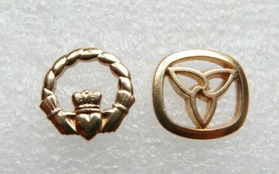 Vintage Vintage Claddagh Pin and Celtic Trinity Knot Gold-tone Pin