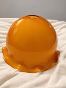 Replacement Mid-Century Amber Glass Hankerchief/Skirt Pendant Shade