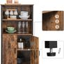 Bookcase, Book Cabinet, Office Shelf, Kitchen Cabinet with 2 Open Compartments, Adjustable Shelf in Cupboard, Multifunctional, Industrial Design, Vintage Brown/Black Image 2