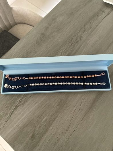 Newbridge Rodium Plate Small Bead Bracelet x 2