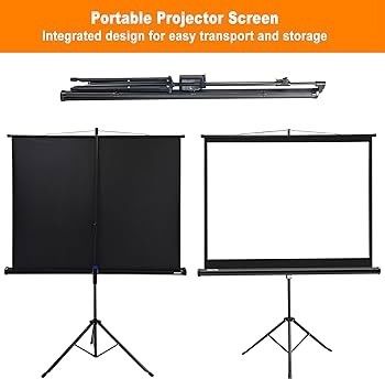 FREE EXPRESS SHIPPING 60 inch Portable Projector Screen,4:3 Portable Foldable For Home Theater Cinema Indoor Outdoor Projector Movie Screen,Screen:122cm(W) x 91cm(H) 60 Portable Tripod