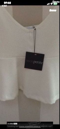 cami Bnwt asos peplum cami cream