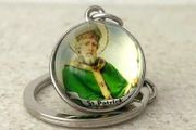 St Patrick Glass Globe Keyring