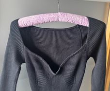 Black Ribbed Knit Elegant Dress Size S-M
