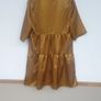 Object gold mustard ruffle flounce tiered smock shirt collar dress size EU 40 Image 4