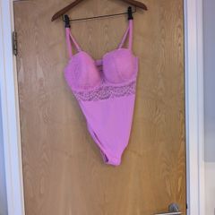 Dunne Stores Pink Soda Luna Lace Bodysuit.  Size - 38DD.   B.N.W.T