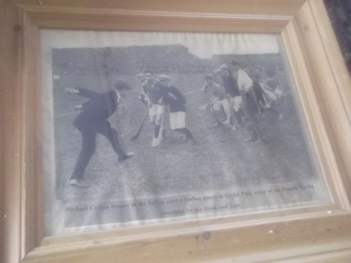 michael collins throw in the ball  to start a hurling match