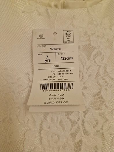 Brand new First Communion dress with tags