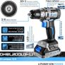 13Pc Cordless Drill Driver 20V-Max Lithium-Ion Combi Drill, Electric Screwdriver, Accessory Kit, LED Work Light (2 x Battery) Image 2