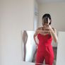 Elegant red pleated jumpsuit for parties and events UK 8 Image 4