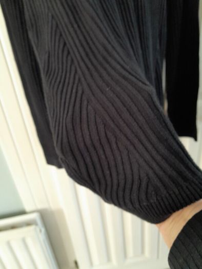 River Island Black Ribbed Polo