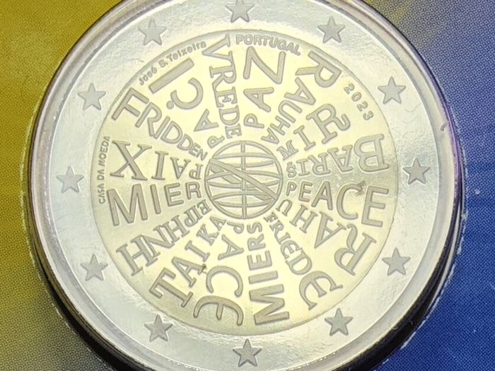 Portugal 2 Euro Base Metals Proof Coin 2023 - A Coin for Peace - 2 Euro Commemorative Coin