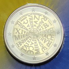 Portugal 2 Euro Base Metals Proof Coin 2023 - A Coin for Peace - 2 Euro Commemorative Coin
