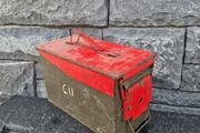 Vintage Metal Ammo Box C11  Original Military Storage