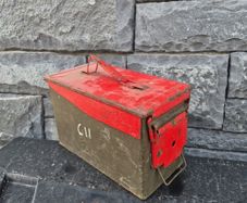 Vintage Metal Ammo Box C11  Original Military Storage
