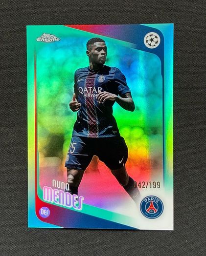 Nuno Mendes /199 2025-26 Topps Chrome UEFA PSG Portugal #69