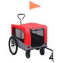 2-in-1 Pet Bike Trailer & Jogging Stroller Red and Grey Image 3