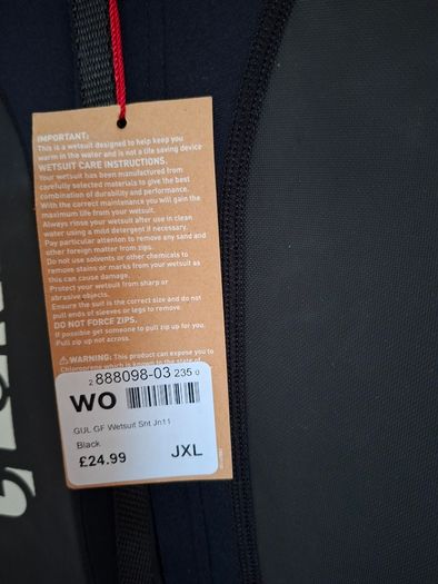 Gul black JNR Wetsuit