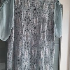 RIVER ISLAND powder blue boho blouse Sz 16