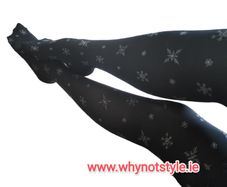 Black Tights with snowflakes