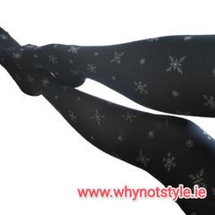 Black Tights with snowflakes