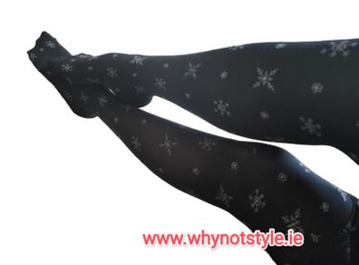 Black Tights with snowflakes