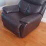 3 piece brown leather recliner sofa Image 5
