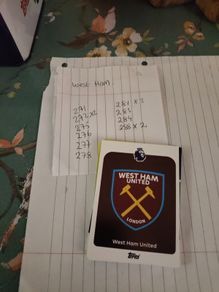 west ham utd premier league cards