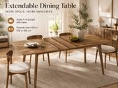 Extendable Wooden Dining Table 140 - 80cm -Seats 4 -8 People
