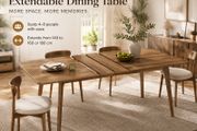 Extendable Wooden Dining Table 140 - 80cm -Seats 4 -8 People