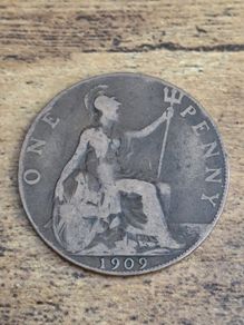 Great Britain UK 1909 One Penny Edward VII - free standard postage
