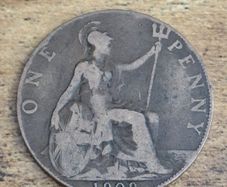 Great Britain UK 1909 One Penny Edward VII - free standard postage