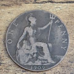 Great Britain UK 1909 One Penny Edward VII - free standard postage