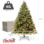 Second hand 6FT Christmas Tree with 300 Built-In LED Lights and Real Pinecones Image 3