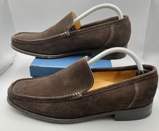 Loake Treviso Brown Suede Leather Mens Moccasin Shoes UK 7.5 EU 41.5