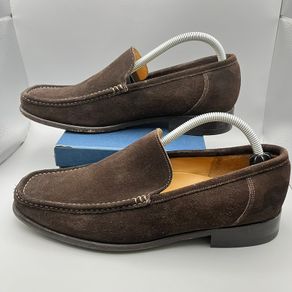 Loake Treviso Brown Suede Leather Mens Moccasin Shoes UK 7.5 EU 41.5