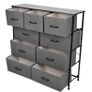 BRAND NEW 4Layer Cabinet with 9 Removable Fabric Drawers Storage Furniture for Bedroom Hallway Dark Grey Storage Box Image 5