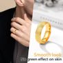 Brand New PROSTEEL mens ring 18k gold plated size 54 sandblasted band Image 2