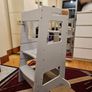 KiddyMoon Toddler Learning Tower, Montessori Kitchen Step Stool, Height Adjustable (3 Levels), Safety Rail, Light Grey Image 2