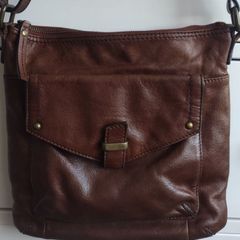 M&S Collection Genuine Leather Crossbody  Dark Tan