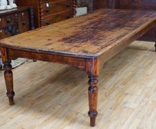 Large Victorian Pine Farmhouse Dining Table
