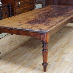 Large Victorian Pine Farmhouse Dining Table