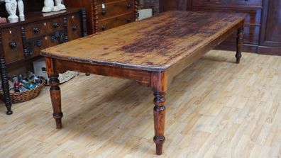 Large Victorian Pine Farmhouse Dining Table