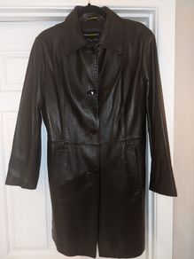 Ladies Brown Leather Coat
