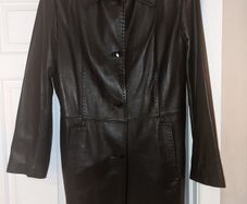 Ladies Brown Leather Coat