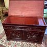 FLASH SALE ! WAS 450 NOW 350 ! A Very Unqiue Cared Stained Wood Chest / Trunk . Image 8
