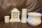Belleek Ireland Millennium 2000 Shamrock Collection 4 Piece Matching Set