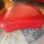 Italian Red Leather couches & ottoman Image 3