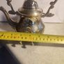 Antique Engraved Victorian Brass Hot Water Tea Kettle RARE EUC Image 3